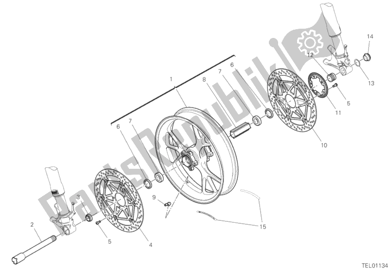 Toutes les pièces pour le Roue Avant du Ducati Superbike Panigale V4 S USA 1100 2019